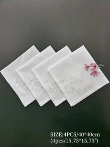 1 pieza Servilleta de poliéster y fibra de bambú, bordada, diseño elegante, decoración de mesa de cocina para cafés, restaurantes, eventos, cenas, fiestas, bodas - Servilleta cuadrada