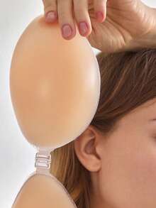 Double Sided Self-Adhesive Bra Pads, Chest Pads Adhesive Pads, Reusable Padding Pads, Bra Bikini Invisible Thickened Chest Pads Waterproof For Swimming - Yellow - View 2