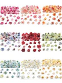 42 件套，玫瑰、茉莉、月季、雏菊等多种花卉组合花头，非常适合 DIY 婚礼、新娘花束、插花、订婚派对、餐桌装饰布置、餐桌中心装饰、迎宾派对、派对、卧室家居装饰、秋季装饰、秋季