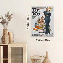 Framed Canvas Art Poster Classic Movie Wall Decor Featuring Sean Connery, For Home Theater And Living Room, Living Room Artwork|Vintage Movie Poster|Artistic Illustration, 2D, Perfect For Room Decor