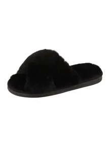 Women's Plush Cross Band Warm And Lightweight All-Season House Slippers