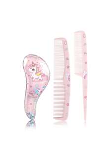 3PCS Cartoon Comb Set, Suitable For Dry And Wet Hair And All Hair Types, Durable ABS Plastic Handle, Suitable For Daily Household Use, A Gift For Children - Multicolor - View 11