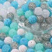 10 件 20 毫米混合泡泡糖珠套装，颜色有红色、白色、深蓝色、黑色、粉色、蓝色和白色，珠子间距较大。粗珠用于 DIY 钥匙扣、钢笔、手链、项链、手工艺品和珠宝制作。婚礼季节、母亲节、送给朋友和母亲的最佳礼物