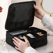 1 pieza Estuche de maquillaje profesional Estuche de belleza Mujer Maletín cosmético impermeable Organizador de maquillaje Caja de almacenamiento de viaje para manicura, Estuche de maquillaje de viaje, Organizador de estuche de maquillaje de gran capacidad Bolsa de maquillaje portátil de viaje con divisores ajustables para mujeres y niñas