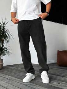 Teen Boy's Casual Straight-Leg Denim Jeans With Pocket