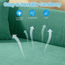 Compression Sofa - Convertible Floor Foldable Sofa Bed - With 2 Pillows, Corduroy, Queen Size - Aqua - View 7