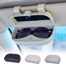 1pc Car Sun Visor Glasses Holder, Car Sunglasses Storage Box, Car Sun Visor Accessories, Eyeglasses Protective Storage Case, Car Organizer Accessory