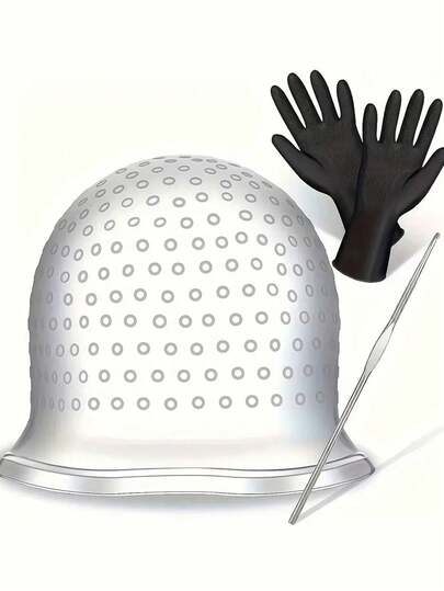 4pcs Hair Dye Cap, Gloves, Reusable Hair Coloring Tool Kit