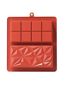 1 件 2 腔方形钻石形巧克力模具 - 不同图案立方体钻石硅胶软糖模具 - 方形钻石设计烘焙模具 - 2 腔不同图案方形钻石巧克力、糖果、蛋糕模具 - 冰格水晶环氧树脂模具 - 彩色 - 查看 9