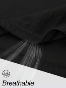 Áo thun thể thao nam tay ngắn, nhẹ, thoáng khí, nhanh khô, họa tiết sọc phản quang và cổ tròn màu trơn, thích hợp cho các hoạt động ngoài trời, đạp xe, chạy bộ, tập thể dục, màu đen mùa hè. - màu đen - Xem 8