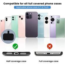 10 Pack Phone Tether Tab, Phone Strap Replacement Part For Cell Phone, Lanyard Patch (Black X10) - Black - View 6