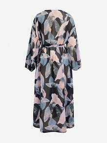 Plus Size Kimono Cover Up Summer Beach Vacation Casual Holiday Women Tops - Multicolor - View 5