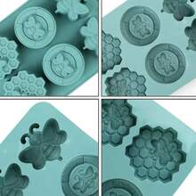 蜜蜂主题硅胶模具，适用于肥皂、蜡和甜点 - 可爱的 3D 蜂窝设计，粉色/蓝色/黄色，不粘且易于脱模 - 彩色 - 查看 6