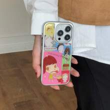 Funda de teléfono inteligente con borde plateado y rejilla de resina epoxi de colores compatible con Apple 16 Pro Max/ 15 Pro Max/ 14 Pro/ 13 Pro/ 13