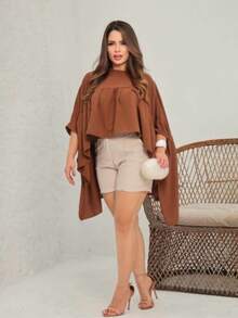 Batwing Sleeve Spandex Fabric - 鏽棕色 - 查看 1