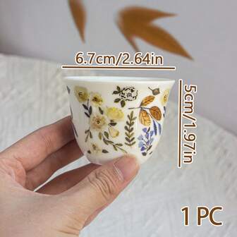 1/8 件陶瓷茶杯套装，可爱花叶茶杯，迷你咖啡杯，欧式/水杯，家用厨房釉面瓷杯，适用于红茶、牛奶、果汁、拿铁、摩卡、美式，非常适合餐厅、宴会、派对、婚礼、节日、招待客人、生日圣诞节母亲节礼物、茶具、咖啡工具返校
