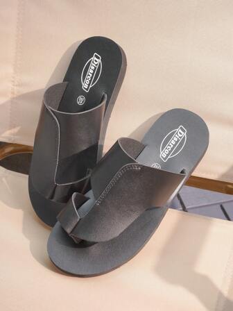 Men's Summer Casual Flip Flops, Outdoor Non-Slip & Wear-Resistant EVA Sole Beach Slippers, Simple & Fashionable High-End Brand Indoor Home Slippers