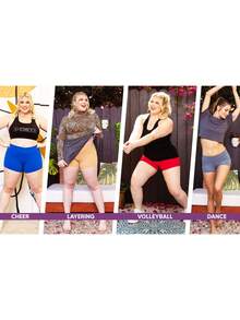 STRETCH IS COMFORT Women's And Plus Size Nylon Booty Shorts | Small - 3X - Black - View 6
