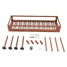 YUNRUX 100cm Metal Hanging Shelf Wine Rack Ceiling Shelf Bottle Holder Bottle Rack Ceiling Ceiling Shelf Ceiling Wine Rack For The Ceiling 20 Glasses Wine Glass Holder Hanging - Bronze - View 2