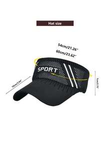 1pc Unisex Letter Embroidered SPORT Baseball Cap, Brimless Crown Top Hat For Men Women Couples Outdoor Running Golf Sports Sun Protection Wide Brim Hat, Suitable For Spring Summer Beach - Multicolor - View 2