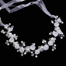 White Flower Headband Princess Headpiece Hair Accessories For Girls, Dance, Performance, Korean Style