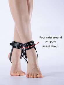 2pcs Adjustable PU Leather Ankle Strap Design, Comfortable , Suitable For Holiday, Party, And Vacation Outfit Accessories - Black - View 7