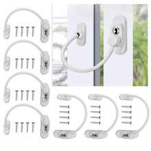8PCS Window Restrictor Locks For UPVC Windows Window Locks With Screws And Keys, Security Locks For UPVC Windows - White - View 8