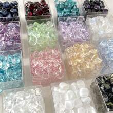 20颗不规则方形玻璃珠，彩色半透明散珠，适用于珠宝制作、手工耳环、项链、手链、发饰、DIY串珠配件 - 玻璃珠 - 查看 4