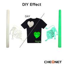 CHEONET 夜光热转印乙烯基卷材 - 30x30厘米，30x100厘米，适用于T恤、DIY服装、热压印花、工艺材料