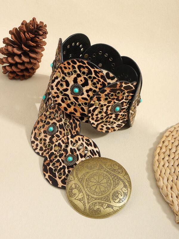 Nowy modny pasek z okrągłą klamrą, uniwersalny pas wyszczuplający Y2K Millennium do spodni i spódnic na lato, do szkoły, na jesień, na Halloween