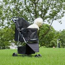 Pet Stroller For Dogs And Cats | Foldable, Lightweight, And Durable | Ideal For Small To Medium Pets | Includes Storage Basket And Cup Holders-TKL