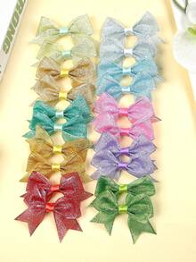 20pcs Cute Multi-Color Onion Rim Screw Threaded 3-Inch Bow Hair Clips, Suitable For Daily Wear And Gifts - Multicolor - View 1