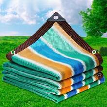 One Piece Of Colorful Stripe High Density Breathable Sunshade Net-Durable Plastic Outdoor Shade Cloth, Suitable For Terrace, Picnic, Bike Shed, Garden, Balcony And Corridor Pergola.