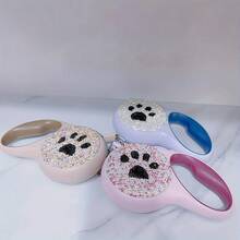 Laisse rétractable pour chien mignonne avec paillettes en diamant de 5 mètres