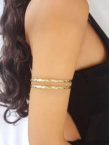 1pc Multi Pattern Optional Women's Armband, Butterfly, Flower, Snake Shaped, Hollow Opening Armband, Suitable For Daily Wear And Vacation Wear