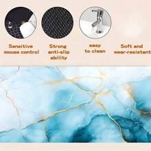 1 pezzo Tappetino mouse da gioco extra large esteso, antiscivolo, con design a strisce di marmo, tappetino da scrivania durevole, adatto per eSport, computer e ufficio, tavolo da pranzo, isola di cucina