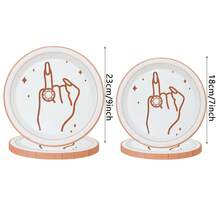 10pcs/20pcs/50pcs Bachelorette Party Paper Plates Ring Finger Disposable 7 Inch Dessert Plates 9 Inch Dinner Plate For Women Bachelorette Party Bridal Showe Hen Party Engagement Party Decorations Party Supplies - Multicolor - View 2