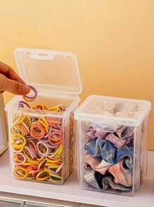 [1/3pcs Clear Stackable Organizer Boxes] Stackable Transparent Hair Accessory Storage Boxes, Dustproof, Waterproof, Moisture-Resistant Plastic Storage Containers For Hair Accessories, Beads, Jewelry Display & Packaging Supplies,Contemporary Plastic Tabletop Containers, Multipurpose Use, Rectangle Shape, Jewelry Boxes