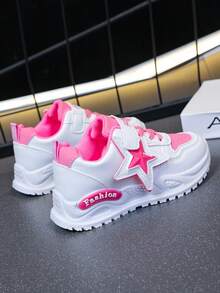 Giày thể thao ngoài trời họa tiết ngôi sao dễ thương, kiểu dáng thường ngày dành cho bé gái, phù hợp cho mọi mùa, ngày Valentine, với dòng chữ "Hãy là tình yêu của em, yêu anh". - Hồng - Xem 7