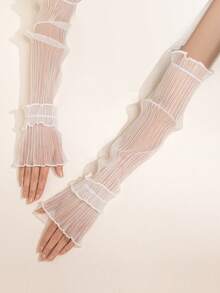 1 par de guantes largos de alta calidad de un solo color, adecuados para uso diario - Ver 2