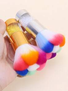 1 pieza Brocha grande y suave de colores, brocha para rubor, brocha de maquillaje multifuncional para polvos faciales y arte de uñas, brocha todo en uno, gran regalo, brocha para base, brocha para corrector, brocha para rubor, brocha para contorno, brocha para rubor, brocha para bronceador, brocha para polvos, brocha para base, brocha para rubor, obsequios - Multicolor - Ver 3