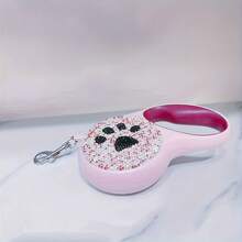 Laisse rétractable pour chien mignonne avec paillettes en diamant de 5 mètres