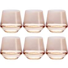 Stemless Wine Glasses Set 6[Peach Color Wine Glasses Stemless] Peach Short Tumbler[14oz] Peach Glassware For Wine Or Soft Drinks,Unique Wine Gifts For Valentines Day - Light Peach - View 7
