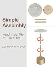 Drink Table Pedestal, Small Round Side Table, Small Drink Table, Drink Tables For Small Spaces, Pedestal End Table, Small Pedestal Table, Black - Vàng - Xem 8