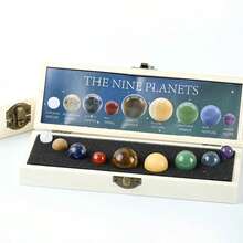 9pcs Natural Crystal Stone Sphere Ball 9 Planets Solar System Healing Gemstone Energy Rock Desk Decor Galaxy Universe Model Celestial Creative Gift Home Office Desk - Multicolor - View 5