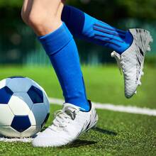 Men's Firm Ground Soccer Cleats Shoes - Black and White - View 2