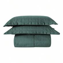 Premium 300 Thread Count 3-Piece Bedspread With Pillowcase - Dark Green - View 2