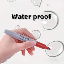 12pcs/6pcs12 Color Fine Tip Permanent Marker Set For Office, Classroom And Home, Quick Dry Ink - Plastic Material (Random Colors),Back To School - Multicolor - View 8