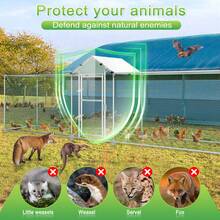 Froadp Outdoor Metal Rabbit Run With Sun Protection - Roof Door And Lock Stable Small Animal Run For Chickens, Ducks And Small Animals - Silver - View 5