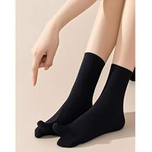 3 Pairs Men's Two Toe Division Socks, Plain Style Socks, Black & White, Spring/Summer - Multicolor - View 11